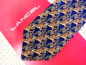 【在庫処分セール】●特売●FK0619●【LANCEL】ランセル【馬 花 植物 柄】ネクタイ●