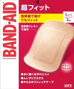 まとめ得 バンドエイド 超フィット Ｌサイズ ７枚 ジョンソン・エンド・ジョンソン 絆創膏 x [8個] /h
