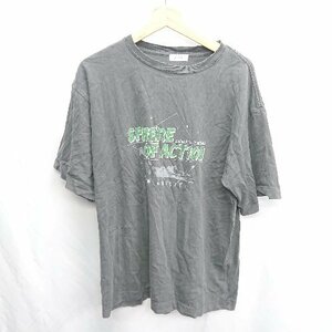 ◇ ⊂ Φ LOWRYS FARM ローリーズファーム ロゴプリント 半袖 Tシャツ サイズF グレー系 レディース E