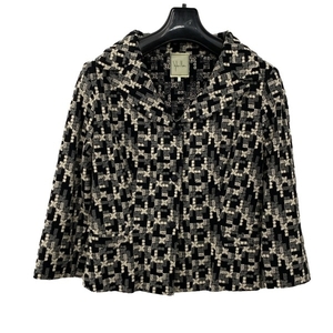 シビラ Sybilla サイズM 黒×白×グレー レディース 刺繍 美品 ジャケット