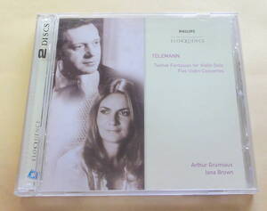 Telemann: 5 Violin Concertos; 12 Fantasias for solo violin / Arthur Grumiaux, Iona Brown 2CD テレマン アイオナブラウン