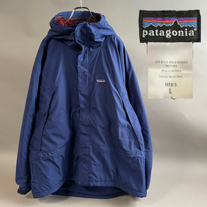 MS2030 Patagonia パタゴニア インファーノジャケット 84303F4 メンズLサイズ ネイビー 青 紺 内側フリース バーガンディ 赤 フード