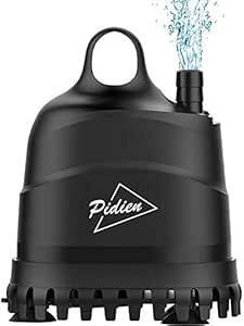 20W-ブラック PiDiEn 水中ポンプ 水槽 排水ポンプ プール 水抜きポンプ 給水 水換え 循環ポンプ 底部入水式 吐出量