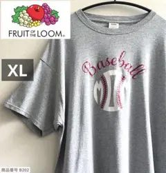 【FRUIT OF THE LOOM】半袖プリントTシャツ　野球　メンズXL