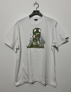 希少 USA製☆STUSSY CUSTOMADE ステューシー グラッフィックプリント Tシャツ No3 L 白 ホワイト オールド ビンテージ