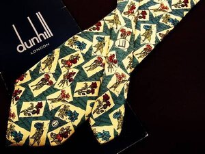 ♪2902D♪状態並品【花 植物 dロゴ 柄】ダンヒル【dunhill】ネクタイ