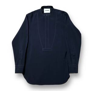 20aw Jil sander 比翼プルオーバーシャツ 長袖シャツ 38 ネイビー JSMR740932 ジル・サンダー 店舗受取可