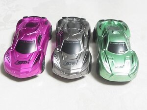 プルバックメタリックカー　レーシングカー　３種３個まとめて　その２