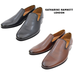 ▲KATHARINE HAMNETT キャサリン ハムネット KH31663 ビジネスシューズ 本革 メンズ 革靴 ブラック Black 黒 25.5cm (0910010652-bk-s255)