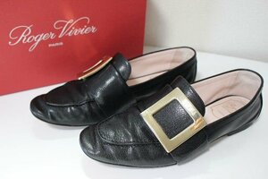 ロジェヴィヴィエ ROGER VIVIER メタルバックル ソフト ローファー 10 ブラック [38] レディース パンプス RVW6431270TRPB999　 N66