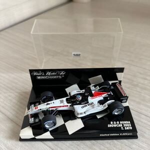 【A0238-9】『1/43 ミニチャンプス BAR HONDA SHOWCAR 2005 T. SATO ♯4』 モデルミニカー レーシングカー（同梱可）