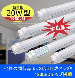 改良品 LED蛍光灯 20W形 直管 アルミヒートシンク　従来比２倍以上UP 昼光LEDランプ LED5本 20型