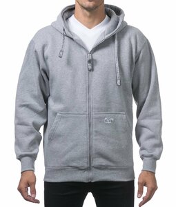 プロクラブ PRO CLUB ヘビーウェイト フル ジップ スウェット フード パーカー Full Zip Hood (13oz)143 フェザーグレー灰色 サイズ XL