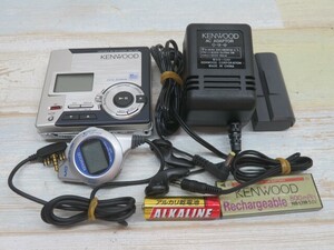 ★KENWOOD DMC-K9R ポータブルMDレコーダー 録音/再生/REC ケンウッド アダプター/バッテリー付き 動作品 95402★！！