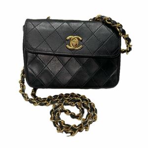 1円〜　希少　最安値　CHANEL シャネル　ミニマトラッセ チェーンショルダーバッグ ラムスキン ココマーク