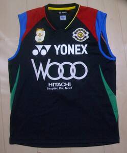 美品★YONEX(ヨネックス）☆サッカー柏レイソル☆DRYノースリーブTシャツ★黒★サイズＬ（身長172-178，胸囲92-100，胴囲78-86）