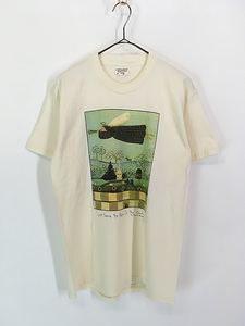 レディース 古着 90s USA製 Carol Endres キャロル エンドレス 「この国に平和を」 洋書 アート プリント Tシャツ M 古着