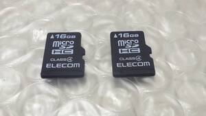 *ELECOM　micro SDHCメモリーカード 　16GB　2枚セット 中古動作品　