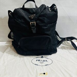 sa3012【 80】//PRADA★リュック　ナイロン　白タグ　三角ロゴ　ブラック　プラダ　鞄　保存袋付き