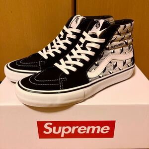 新品 未使用 SUPREME VANS DIAMOND PLATE SK8-HI PRO US10 BLACK 2019 SS BOX LOGO シュプリーム バンズ スケートハイ 28 ボックスロゴ