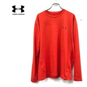 1O2468-W◆UNDER ARMOUR アンダーアーマー 長袖カットソー トレーニング スポーツウェア メンズ◆size:LG オレンジ系 ポリエステル