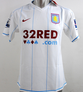 07-08 アストン・ビラ ASTON VILLA (A)＃6 ギャレス・バリー BARRY 選手用半袖 ストック Nike プレミアリーグ仕様 XL