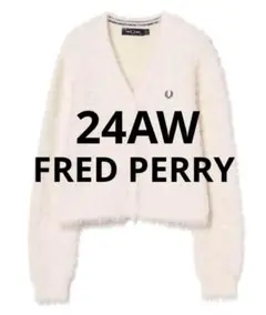 フレッドペリー　fredperry シャギーカーディガン　白　beams別注