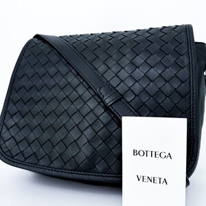 1円■未使用級■BOTTEGA VENETA ボッテガ イントレチャート ショルダーバッグ ボディ ビジネス メンズ レディース レザー グレー