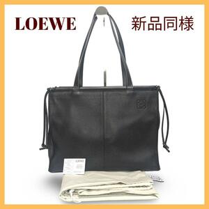 【新品同様】LOEWEロエベ　クッショントートバッグ　オールレザー　ブラック