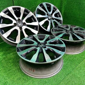 16×6j 4h ＋53 100 HONDA FIT RS GE8 ホンダ フィット 純正 アルミ ホイール ホイル 16 インチ in 4穴 pcd 4本 菅16-643