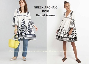 アローズセレクト 18,700円 上質リネン【GREEK ARCHAIC KORI】エンブロイダリーチュニック ワンピ（S-M）スカート パンツ Tシャツ ブラウス