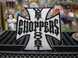 WEST COAST CHOPPERS 白地白字 レーシング ワッペン WCC 世田谷ベース アメリカ雑貨 アメリカン雑貨