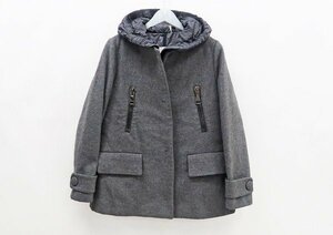 ◇【MONCLER モンクレール】ノーカラーダウンコート EUPHEMIA グレー 0