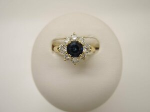 K18 ゴールド サファイア1.02ct ダイヤ1.10ct リング 指輪 サイズ11号 ジュエリー ソーティング付 アクセサリー 宝石 Diamond NBJ