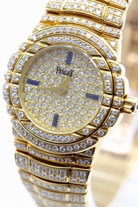 極美品■PIAGET ピアジェ タナグラ 全面ダイヤ 750 イエローゴールド レディース腕時計 クォーツ　定価約1400万円