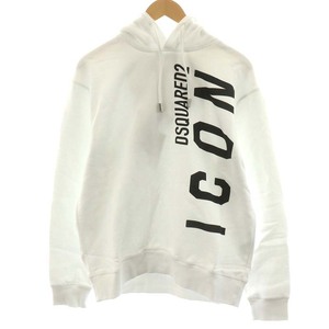 未使用品 ディースクエアード DSQUARED2 タグ付き Icon Cool Hoodie パーカー プルオーバー ロゴ L 白 ホワイト S79GU0065 /AN2 ■GY29 メ