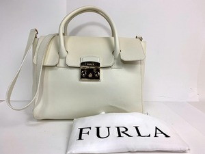 良品★送料無料★ フルラ FURLA レザー サッチェル 2Way ショルダーバッグ ハンドバッグ ★