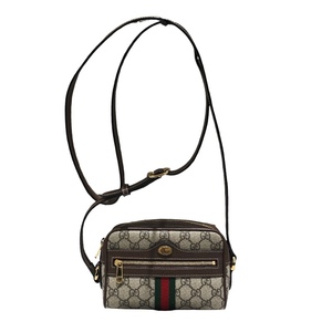 グッチ GUCCI オフィディアミニショルダーバッグ 735591 ブラウン GGスプリームキャンバス ショルダーバッグ レディース 中古