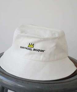 新品 JEAN=MICHEL BASQUIAT (ジャン=ミシェル バスキア) LOGO HAT ハット アイボリー BQ-BQ2307 バケットハット バケハ