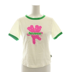 マークバイマークジェイコブス HEAVEN LOGO BABY TEE Tシャツ カットソー 半袖 ダブルヘッドベアプリント S オフホワイト 緑 P1000086