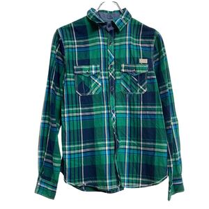 H&M 長袖 チェックシャツ エイチアンドエム キッズ XL~ グリーン バックプリント ポケット 古着卸 アメリカ仕入 a701-5631