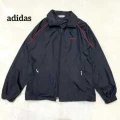 80S【adidas】アディダス　ナイロンジャケット デサント製　ブラック　Ｍ