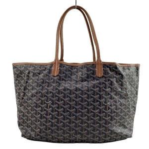 ゴヤール GOYARD トートバッグ サンルイPM レザー 黒×ブラウン×白 ATE020139 バッグ