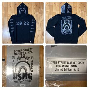 ★10着限定★ DSMG 10周年 シャーク パーカー XLサイズ a bathing ape BAPE shark full zip hoodie swarovski エイプ ベイプ DOVER 銀座