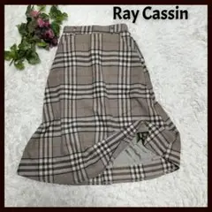 【クラシカルなチェック柄】RayCassin ロングフレアスカート バックゴム