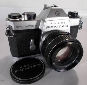 フィルムカメラ 整備済 完動品　ペンタックス Pentax SPF + レンズ SMC Takumar f/1.8 55mm　P111