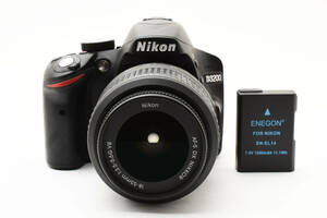 ★美品★シャッター回数：2570枚★ニコン Nikon D3200 レンズキット ブラック AF-S 18-55mm F3.5-5.6 VR ★ LL1980#2401