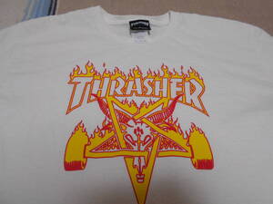 THRASHER MAGAZINE SanFranciscoスラッシャーTシャツM スケートゴート ファイヤーパターン オールドスケート スケートボードSKATE GOAT BMX