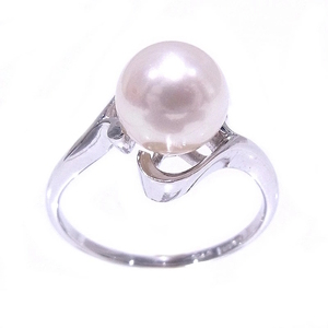 ミキモト MIKIMOTO パール K14WG ホワイトゴールド　指輪　リング 【中古】【程度A】【美品】