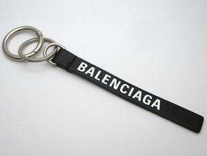 1000円スタート キーホルダー BALENCIAGA バレンシアガ エブリデイ ブラック×ホワイト×シルバー キーリング/バッグチャーム 4 J60040